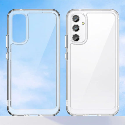 WANLONFENG MF Series for Samsung Galaxy A54 5G Case TPU+Acrylic Clear Phone Cover with Tempered Glass Film