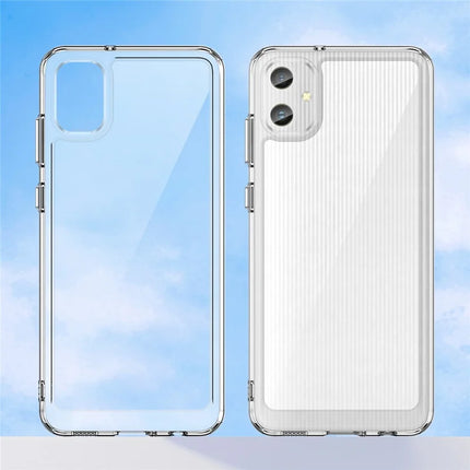 WANLONFENG MF Series for Samsung Galaxy A05 4G Case TPU+Acrylic Clear Phone Cover with Tempered Glass Film
