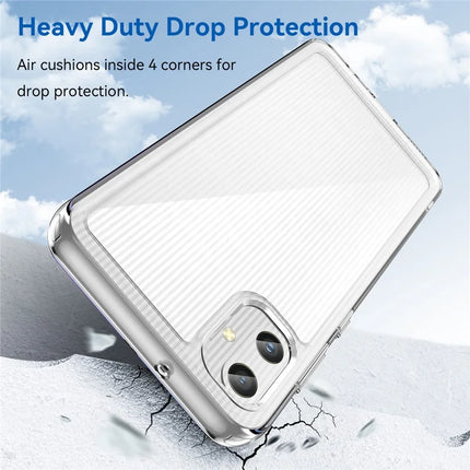 WANLONFENG MF Series for Samsung Galaxy A05 4G Case TPU+Acrylic Clear Phone Cover with Tempered Glass Film