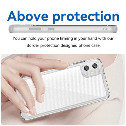 WANLONFENG MF Series for Samsung Galaxy A05 4G Case TPU+Acrylic Clear Phone Cover with Tempered Glass Film
