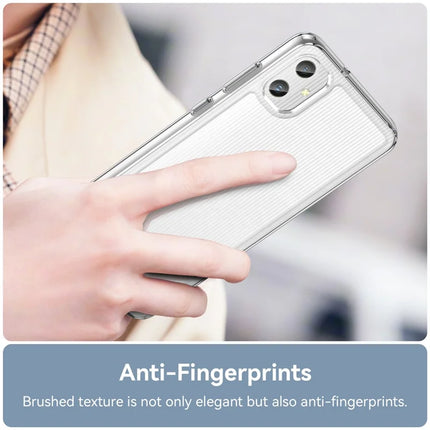 WANLONFENG MF Series for Samsung Galaxy A05 4G Case TPU+Acrylic Clear Phone Cover with Tempered Glass Film