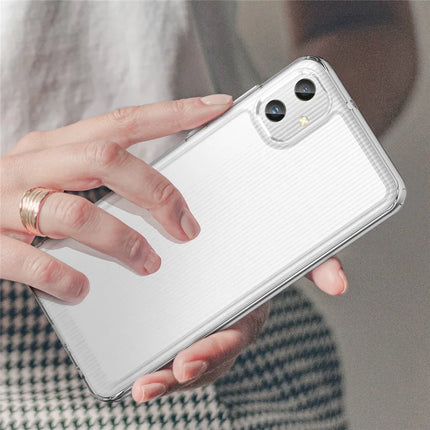 WANLONFENG MF Series for Samsung Galaxy A05 4G Case TPU+Acrylic Clear Phone Cover with Tempered Glass Film
