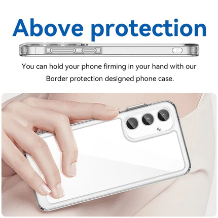 WANLONFENG MF Series for Samsung Galaxy A05s 4G Case TPU+Acrylic Clear Phone Cover with Tempered Glass Film