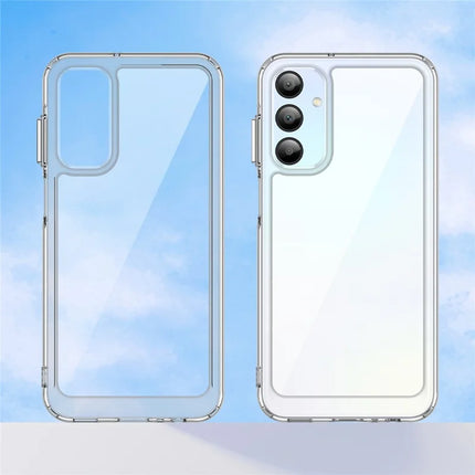 WANLONFENG MF Series for Samsung Galaxy A15 4G / 5G Case TPU+Acrylic Clear Phone Cover with Tempered Glass Film