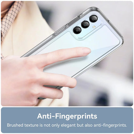 WANLONFENG MF Series for Samsung Galaxy A15 4G / 5G Case TPU+Acrylic Clear Phone Cover with Tempered Glass Film