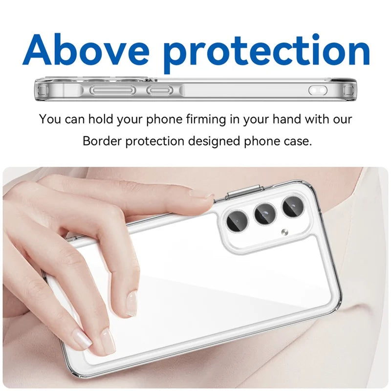 ShopCaseCart Stylish Cover Samsung Galaxy A35 5G Protective cover TPU+Acrylic Clear Phone Guard with Tempered Glass Film