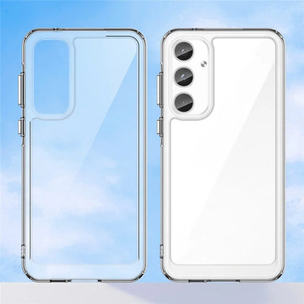 WANLONFENG MF Series for Samsung Galaxy A55 5G Case TPU+Acrylic Clear Phone Cover with Tempered Glass Film