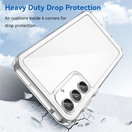 WANLONFENG MF Series for Samsung Galaxy A55 5G Case TPU+Acrylic Clear Phone Cover with Tempered Glass Film