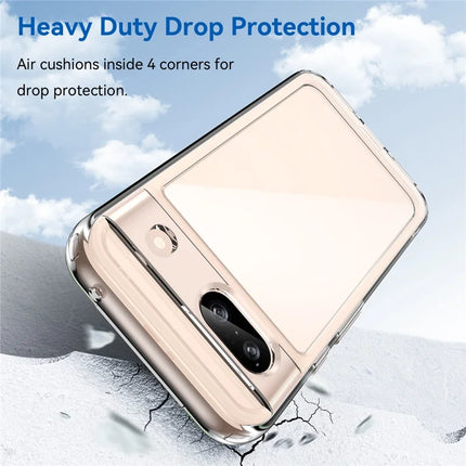 WANLONFENG MF Series for Google Pixel 8a Case TPU+Acrylic Clear Phone Cover with Tempered Glass Film