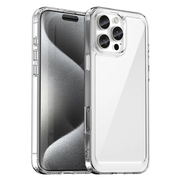 ShopCaseCart Stylish Cover iPhone 16 Pro Max Protective cover TPU+Acrylic Clear Phone Guard with Tempered Glass Film