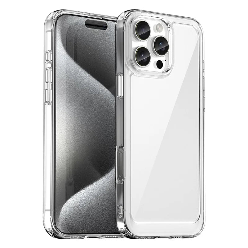 ShopCaseCart Stylish Cover iPhone 16 Pro Max Protective cover TPU+Acrylic Clear Phone Guard with Tempered Glass Film