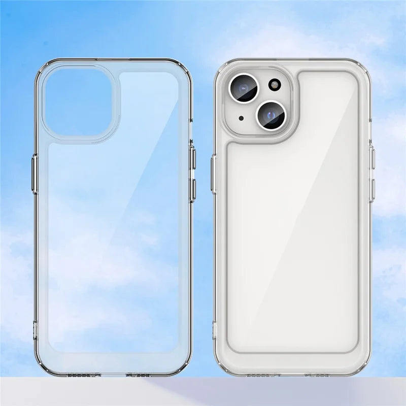 ShopCaseCart Stylish Cover iPhone 15 Protective cover TPU+Acrylic Clear Phone Guard with Tempered Glass Film