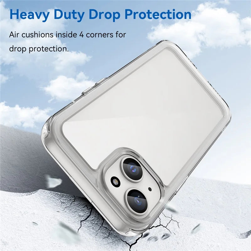 ShopCaseCart Stylish Cover iPhone 15 Protective cover TPU+Acrylic Clear Phone Guard with Tempered Glass Film