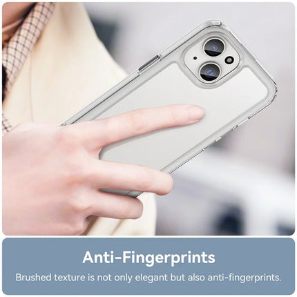 WANLONFENG MF Series for iPhone 14 Case TPU+Acrylic Clear Phone Cover with Tempered Glass Film