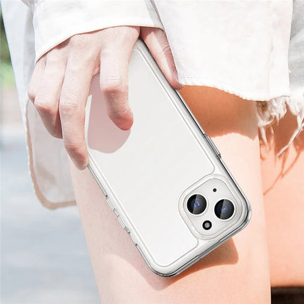 WANLONFENG MF Series for iPhone 14 Case TPU+Acrylic Clear Phone Cover with Tempered Glass Film