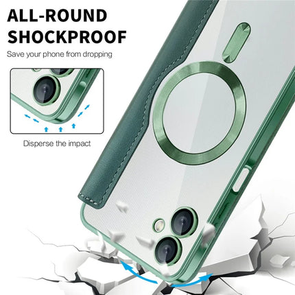 For Samsung Galaxy A06 Case Compatible with MagSafe Rhombus PU Leather Phone Cover