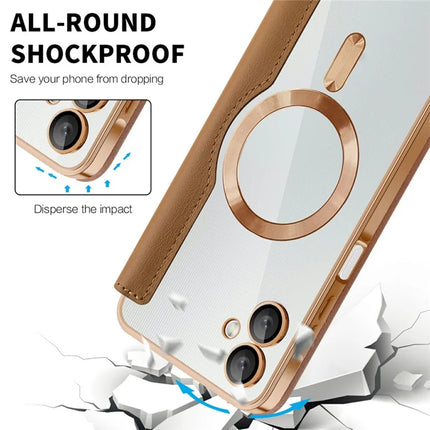 For Samsung Galaxy A06 Case Compatible with MagSafe Rhombus PU Leather Phone Cover
