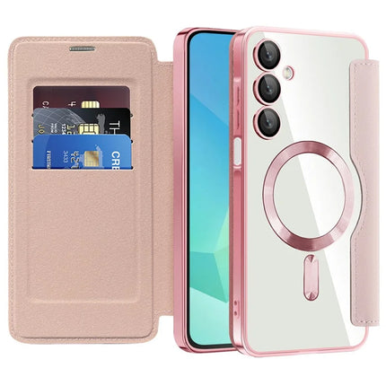 For Samsung Galaxy A16 4G / 5G Case Compatible with MagSafe Rhombus PU Leather Phone Cover