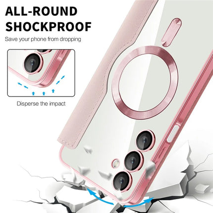 For Samsung Galaxy A16 4G / 5G Case Compatible with MagSafe Rhombus PU Leather Phone Cover
