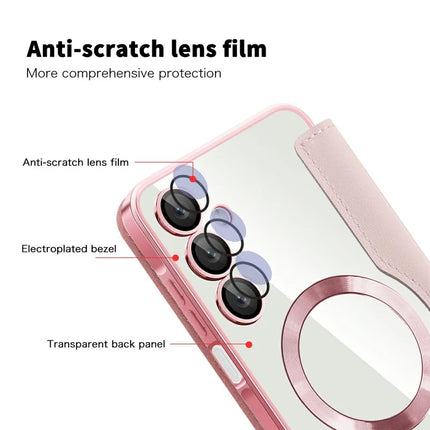 For Samsung Galaxy A16 4G / 5G Case Compatible with MagSafe Rhombus PU Leather Phone Cover