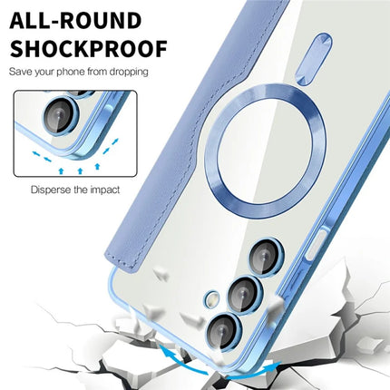 For Samsung Galaxy A16 4G / 5G Case Compatible with MagSafe Rhombus PU Leather Phone Cover