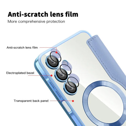 For Samsung Galaxy A16 4G / 5G Case Compatible with MagSafe Rhombus PU Leather Phone Cover