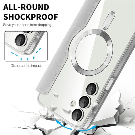 For Samsung Galaxy A16 4G / 5G Case Compatible with MagSafe Rhombus PU Leather Phone Cover