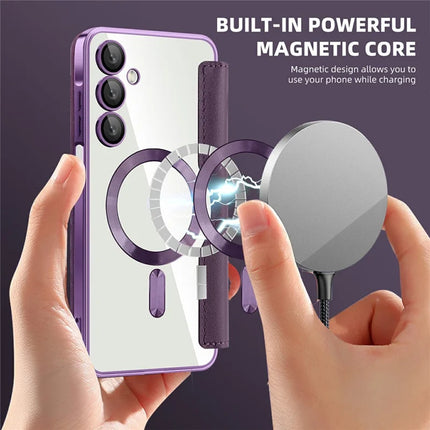 For Samsung Galaxy A16 4G / 5G Case Compatible with MagSafe Rhombus PU Leather Phone Cover