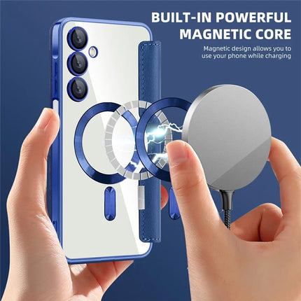 For Samsung Galaxy A16 4G / 5G Case Compatible with MagSafe Rhombus PU Leather Phone Cover