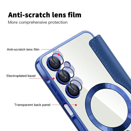 For Samsung Galaxy A16 4G / 5G Case Compatible with MagSafe Rhombus PU Leather Phone Cover