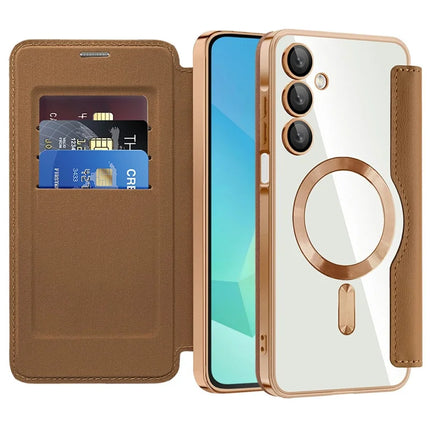 For Samsung Galaxy A16 4G / 5G Case Compatible with MagSafe Rhombus PU Leather Phone Cover