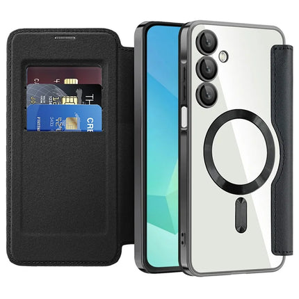 For Samsung Galaxy A16 4G / 5G Case Compatible with MagSafe Rhombus PU Leather Phone Cover