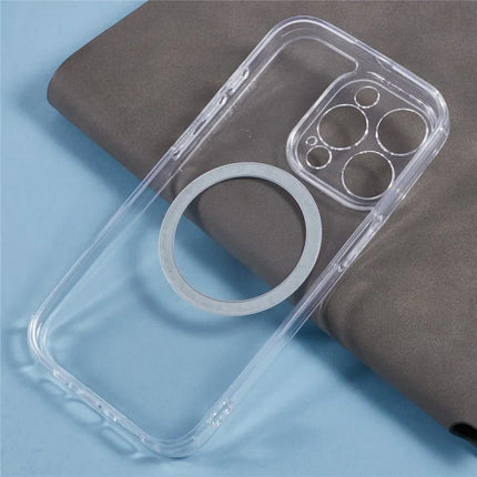 For iPhone 15 Pro Max Case Compatible with MagSafe CD Vein TPU+Acrylic Phone Cover