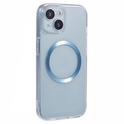 For iPhone 14 Case Compatible with MagSafe CD Vein TPU+Acrylic Phone Cover - Blue