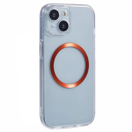 For iPhone 14 Case Compatible with MagSafe CD Vein TPU+Acrylic Phone Cover - Orange