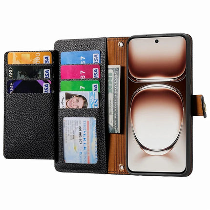 RFID Blocking Case For Oppo A3x 4G / A40 4G / A60 5G Zipper Pocket Leather Wallet Phone Cover