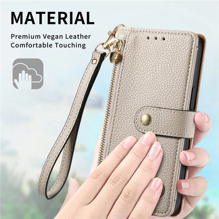 RFID Blocking Case For Oppo A3x 4G / A40 4G / A60 5G Zipper Pocket Leather Wallet Phone Cover