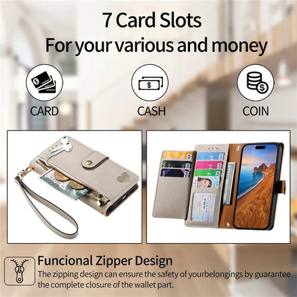 RFID Blocking Case For Oppo A3x 4G / A40 4G / A60 5G Zipper Pocket Leather Wallet Phone Cover