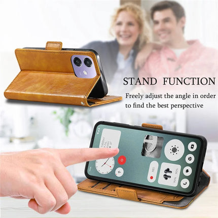 CASENEO 002 Series Case For Oppo A3x 4G / A40 4G / A60 5G Stand Wallet Splicing PU Leather Cover