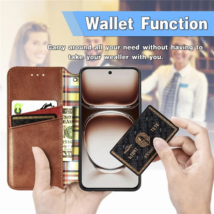 PU Leather Case For Motorola Thinkphone 25 5G / Moto S50 5G / Edge 50 Neo 5G Rhombus Imprint Wallet Stand Phone Cover