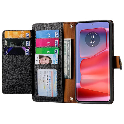 For Motorola Moto G75 5G Case RFID Blocking Zipper Pocket Leather Wallet Phone Cover