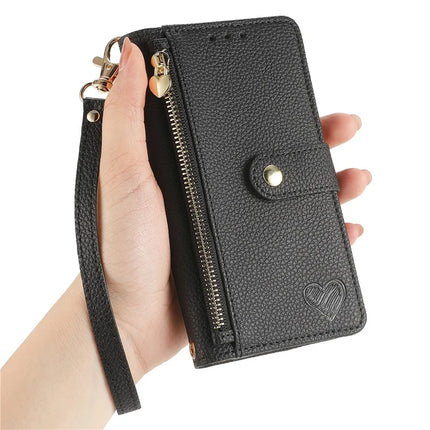 For Motorola Moto G75 5G Case RFID Blocking Zipper Pocket Leather Wallet Phone Cover