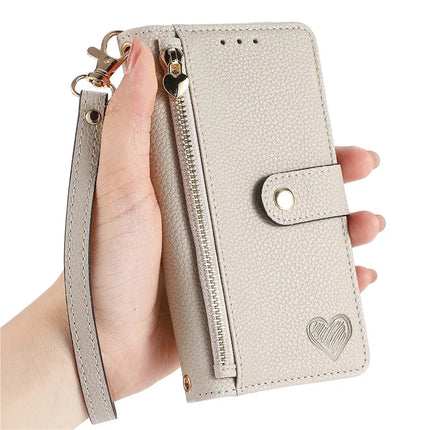For Motorola Moto G75 5G Case RFID Blocking Zipper Pocket Leather Wallet Phone Cover