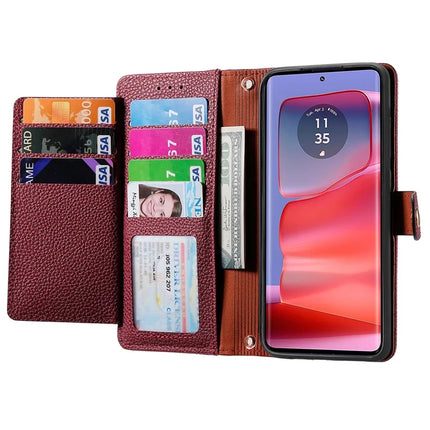 For Motorola Moto G75 5G Case RFID Blocking Zipper Pocket Leather Wallet Phone Cover