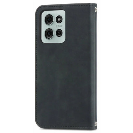 For Motorola Moto G75 5G Case Skin Touch Feeling Leather Card Holder Phone Cover Magnetic Absorption