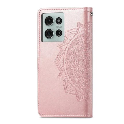 For Motorola Moto G75 5G Wallet Case Mandala Flower Leather Phone Cover Stand View