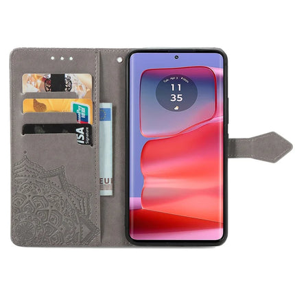 For Motorola Moto G75 5G Wallet Case Mandala Flower Leather Phone Cover Stand View