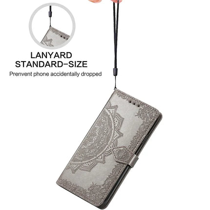 For Motorola Moto G75 5G Wallet Case Mandala Flower Leather Phone Cover Stand View