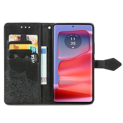 For Motorola Moto G75 5G Wallet Case Mandala Flower Leather Phone Cover Stand View