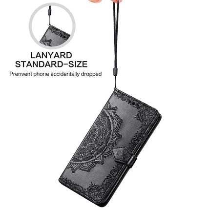 For Motorola Moto G75 5G Wallet Case Mandala Flower Leather Phone Cover Stand View